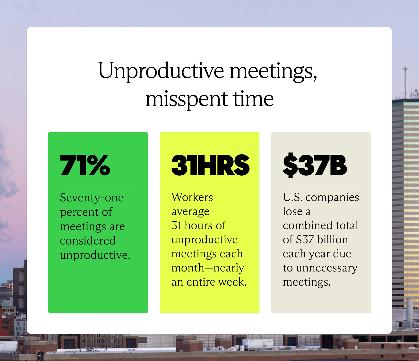 Unproductive meetings, misspent time