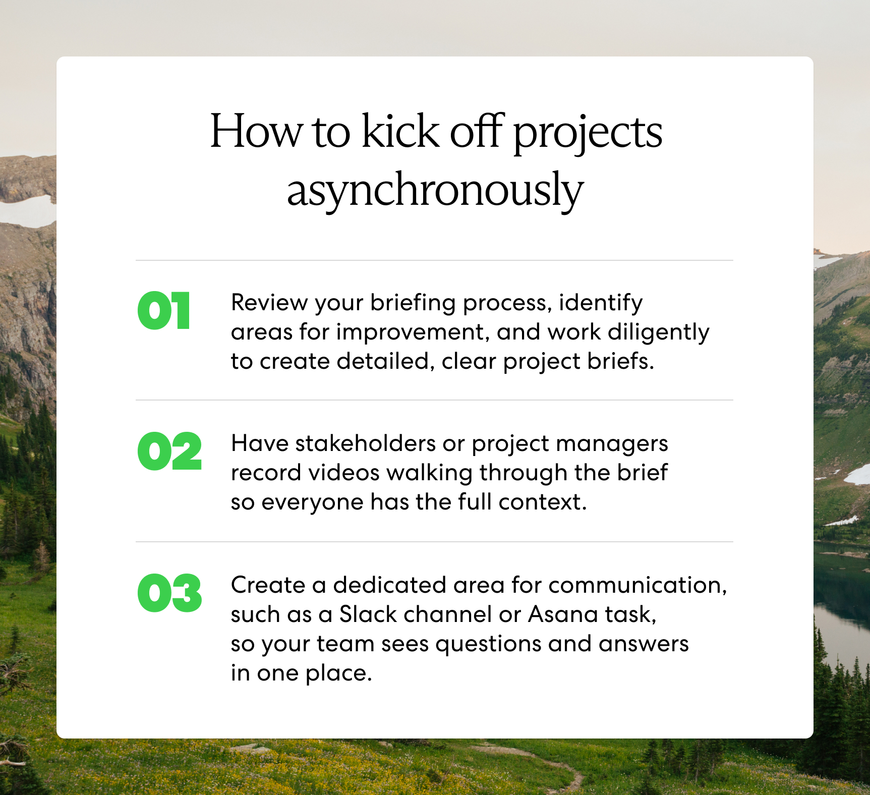 How to kick off projects asynchronously