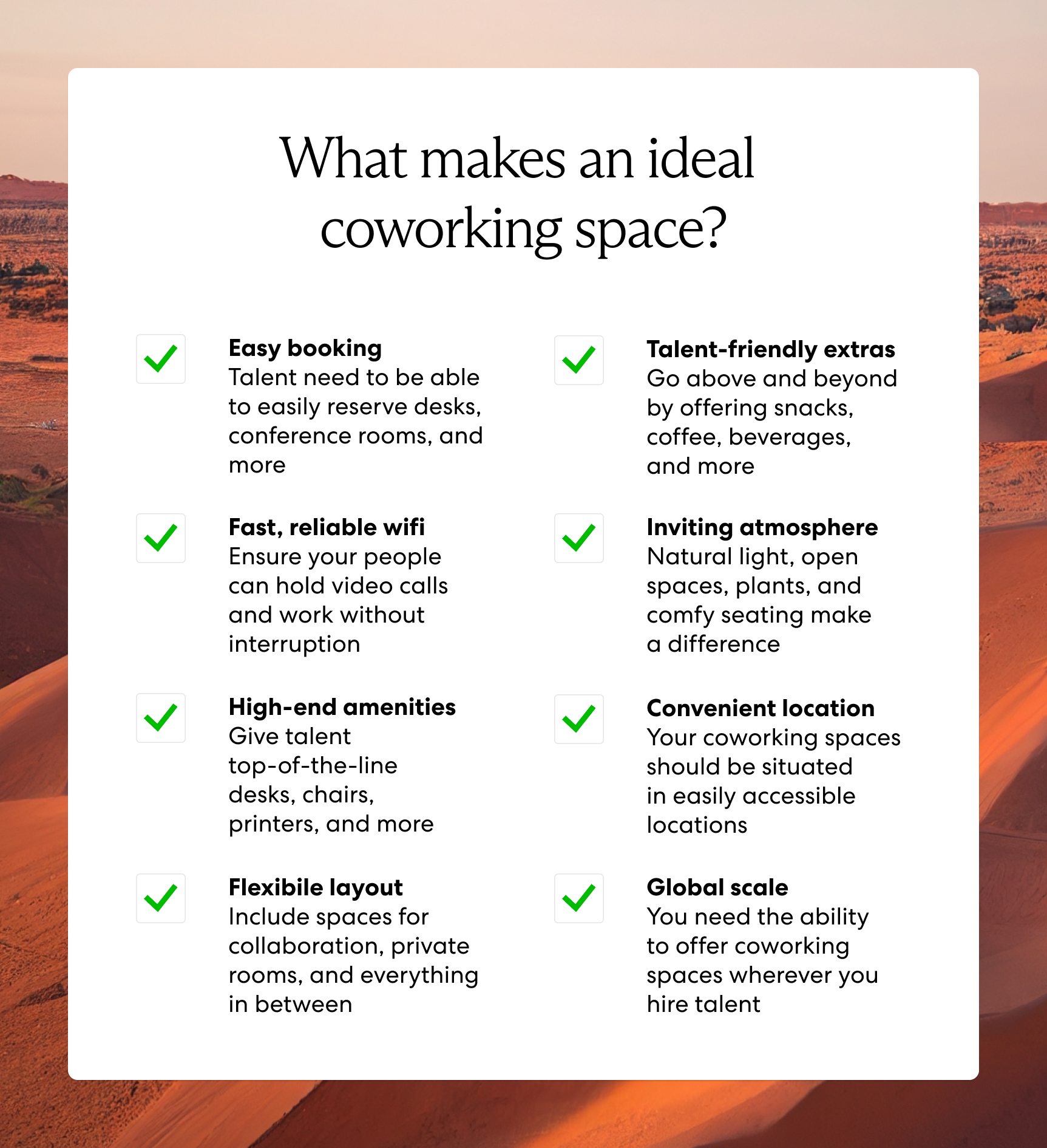 What makes an ideal coworking space?