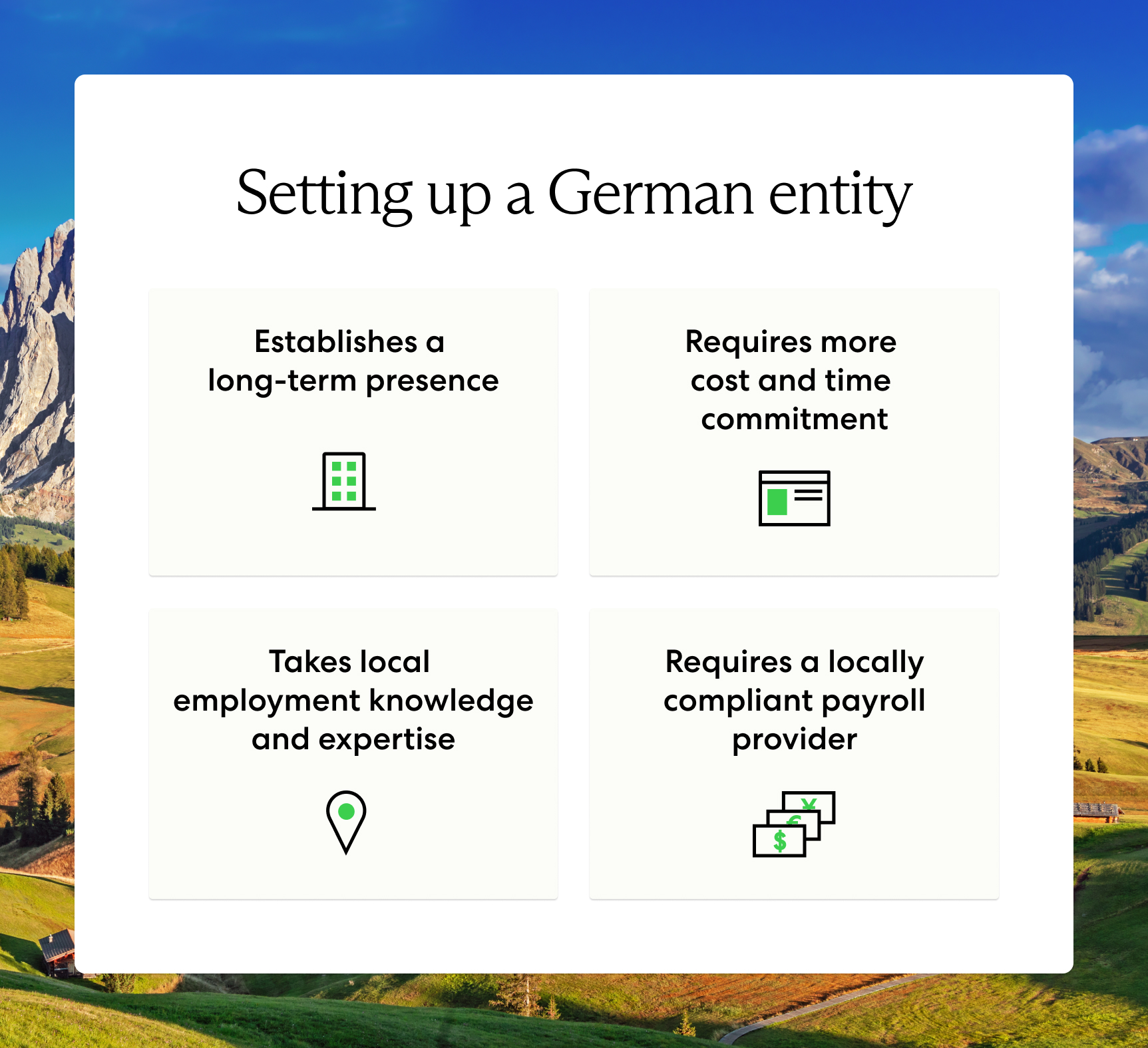 How to set up a German Entity