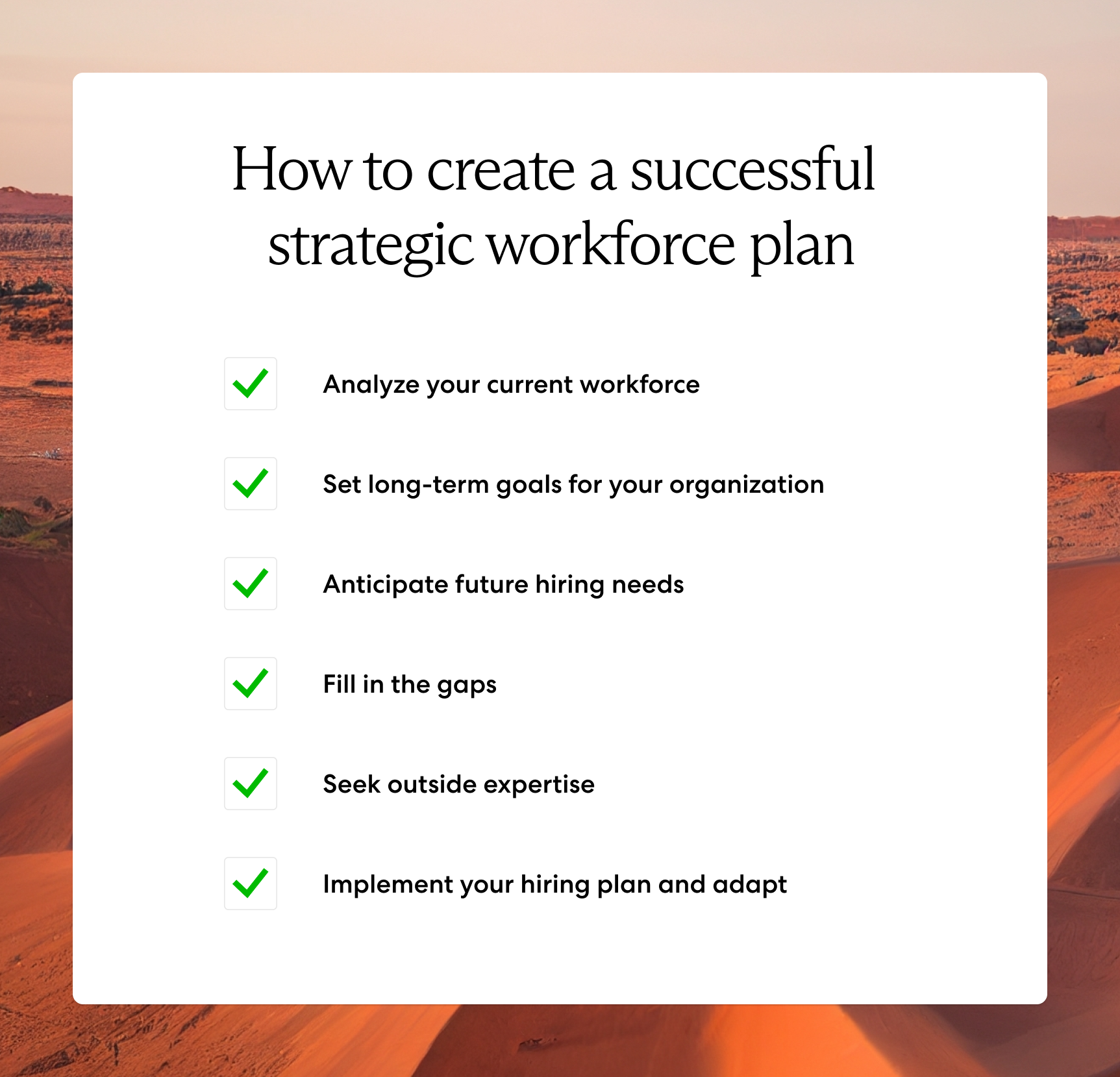 How to create a successful strategic workforce plan