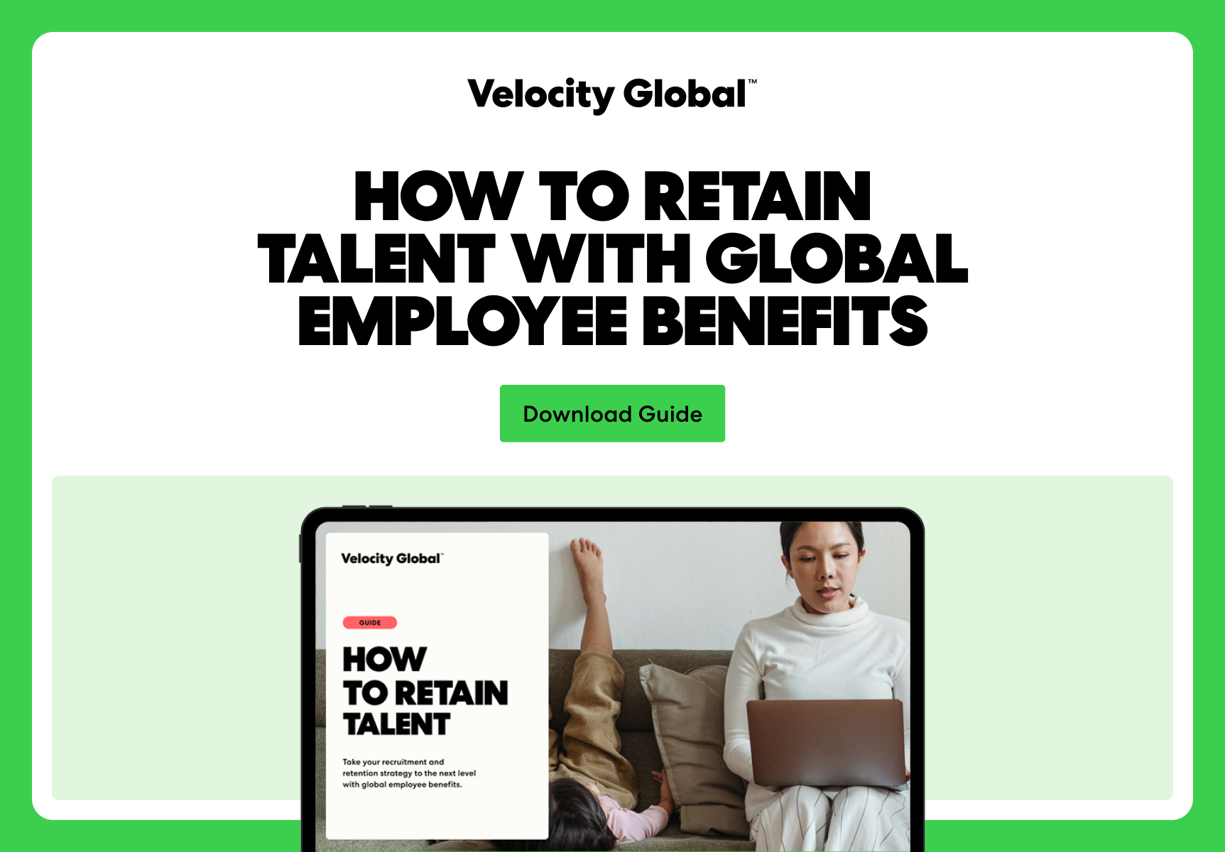 Banner for How to Retain Talent With Global Employee Benefits guide
