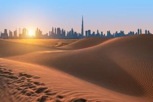 View of Dubai from the desert