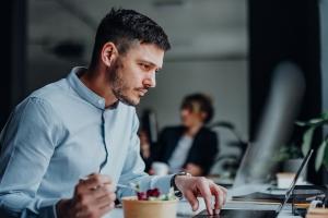 Man working on his laptop 