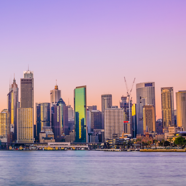 Australian skyline at dusk