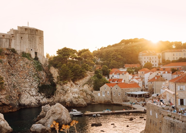 Port in Croatia at sunrise