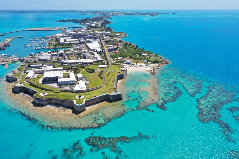 Aerial view of Fort St. Catherine in Bermuda