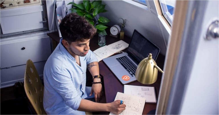 Man working at a desk