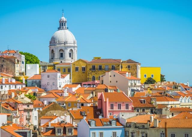 Town in Portugal with colorful buildings