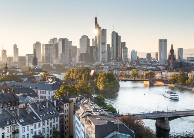 Frankfurt, Germany skyline at sunrise