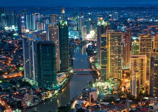 The Manila skyline at night