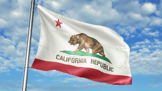 california flag representing proposition 22
