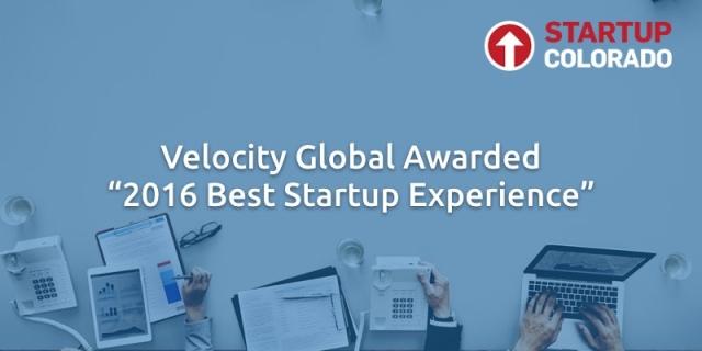Velocity Global Awarded 2016 Best Startup Experience